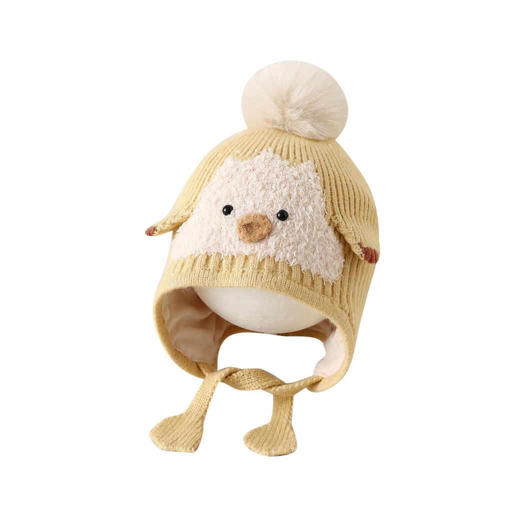 Warm Knit Baby Hat with Ear Protection for Autumn and Winter - Cozy Wool Cap for Boys and Girls