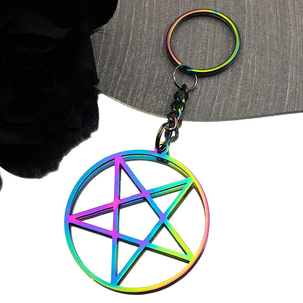 

Fashion Witchcraft Satan Pentagram Stainless Steel Chain Necklace Women Black Color Charm Big Necklace Jewelry N3672S03