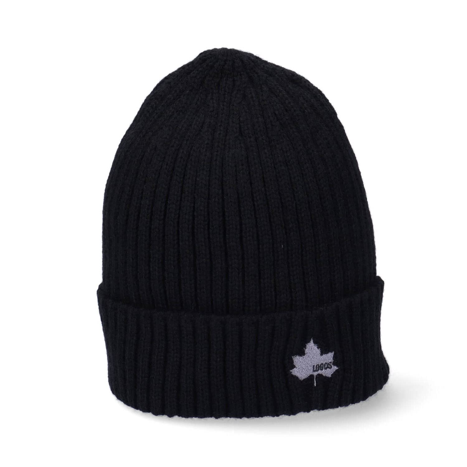 

LOGOS Knit Hat Knit Watch Logo Embroidery Plain Ribbed Black [Logos]