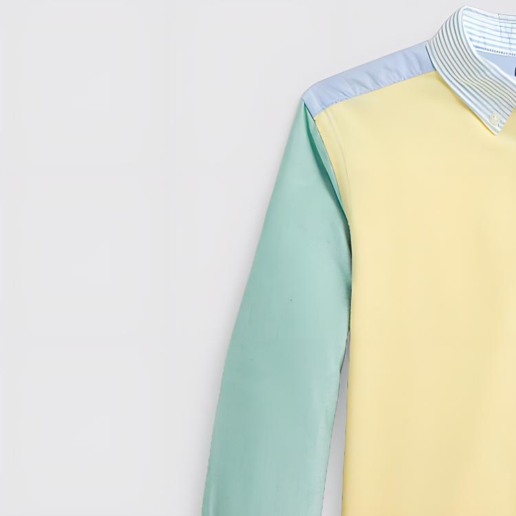 Polo Ralph Lauren Ss24 Color Block Embroidered Pony Single Breasted Point Collar Casual Long Sleeve Shirt Kids Shirts Multicolor CWPOWOVY6820455-999