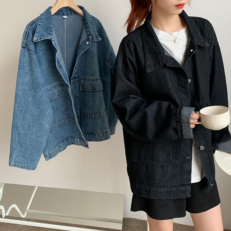 

Осеннее джинсовое пальто, женская свободная универсальная студенческая куртка, топ