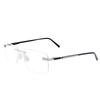 RSINC RimLess frame/eyeglass/Spectacle, Optical, Metal & Plastic For Men And Women, MC Silver Black 31008 56-18-142 (IB-2) M1 Mechi