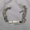 Japan and South Korea ins double-layer titanium steel non-fading bracelet women's personality hip-hop versatile splicing chain high-end trendy jewelry