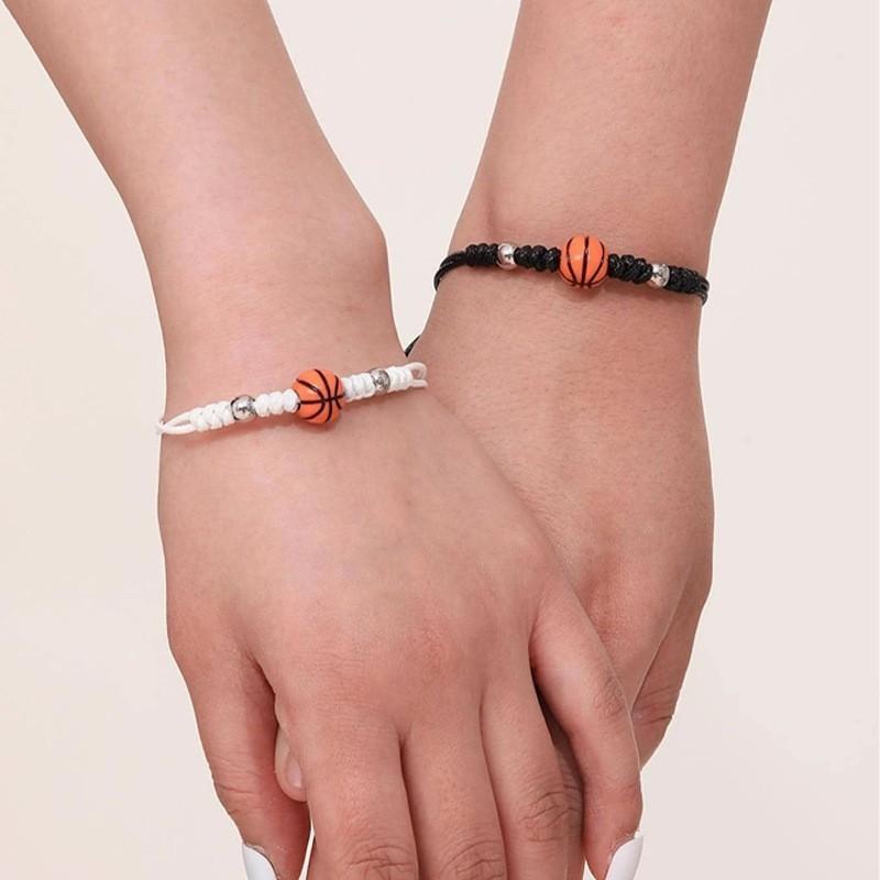 Trendy Alloy Geometric Couple Bracelet For Basketball Fans Perfect Party Gift