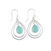 Aqua Chalcedony Gemstone 925 Sterling Silver Handcrafted Jewelry Earrings 2.00" EE-34-18