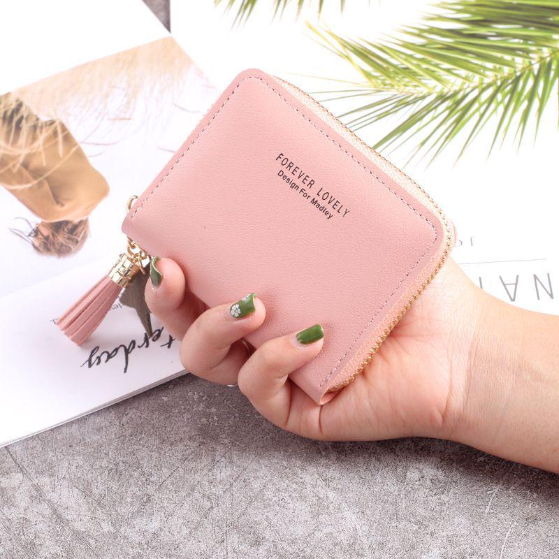 Mini Star Tassel Wallet for Women - Cute Korean-Style Zipper Coin Purse & Card Holder
