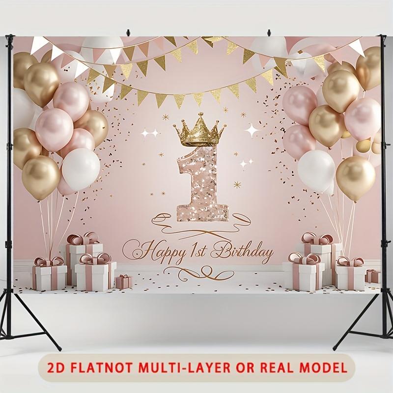 One Party Banner Background Decoration for a Happy One-year-birthday Party Background Photo Props Polyester Banner Decoration