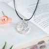 Colgante de cristal con piedras preciosas envueltas en alambre, collar con colgante de luna creciente hecho a mano, amuleto de cristal curativo Reiki, joyería de piedra natural para unisex,