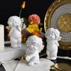 Romance Baby Little Angelic with Heart Desktop Figurine Resins Cherub Statue Sculpture Ornament for Valentines Gifting