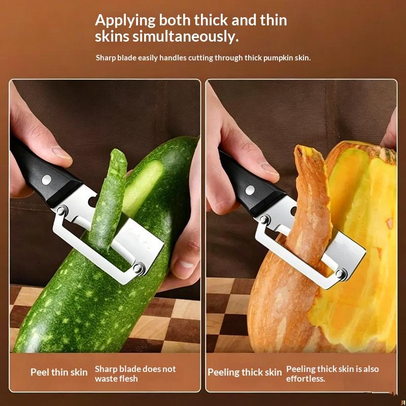 Stainless Steel Flat Edge Potato Peeler Sharp Slicer Knife for Kitchen Use with Durable Melon Grater for Home Cooking