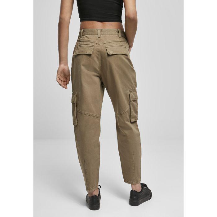 Pantalon cargo femme - Urban Classics - Ballon fit - Vert kaki - Twill - Confortable et moderne