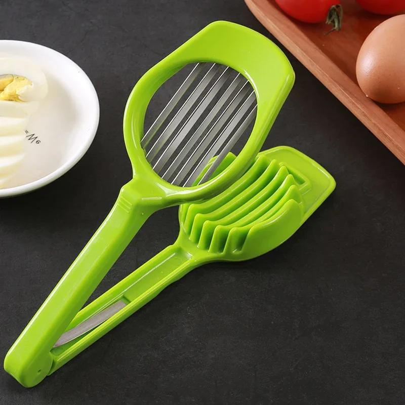 Stainless Steel Egg Cutter Slicer Boiled Egg Divider Strawberry Kiwi Fruit Cutter Food Slicing Mold Kitchen Tools Accessories