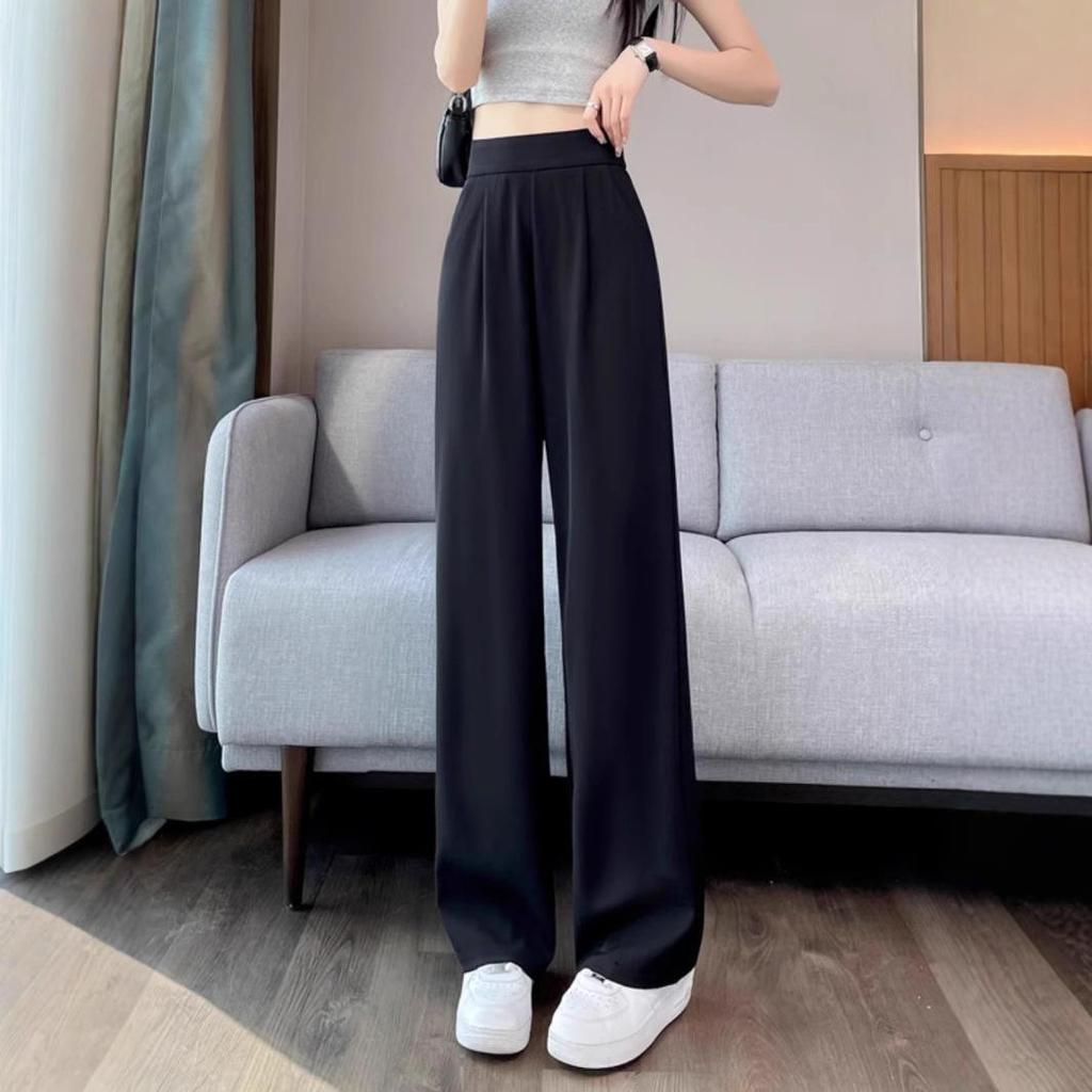 Spring & Autumn Women's High Waist Wide Leg Slimming Suit Pants