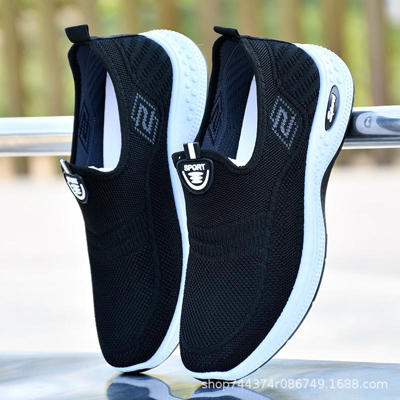 Sapatos de tecido primavera e verão sapatos de malha respiráveis sapatos casuais com sola macia antiderrapante sapatos preguiçosos