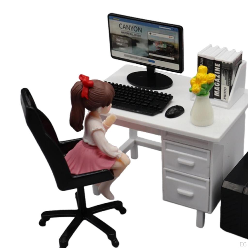 Mini Office Desk And Chair Set, Role-playing Toy, Learning Model, Creative Children's
