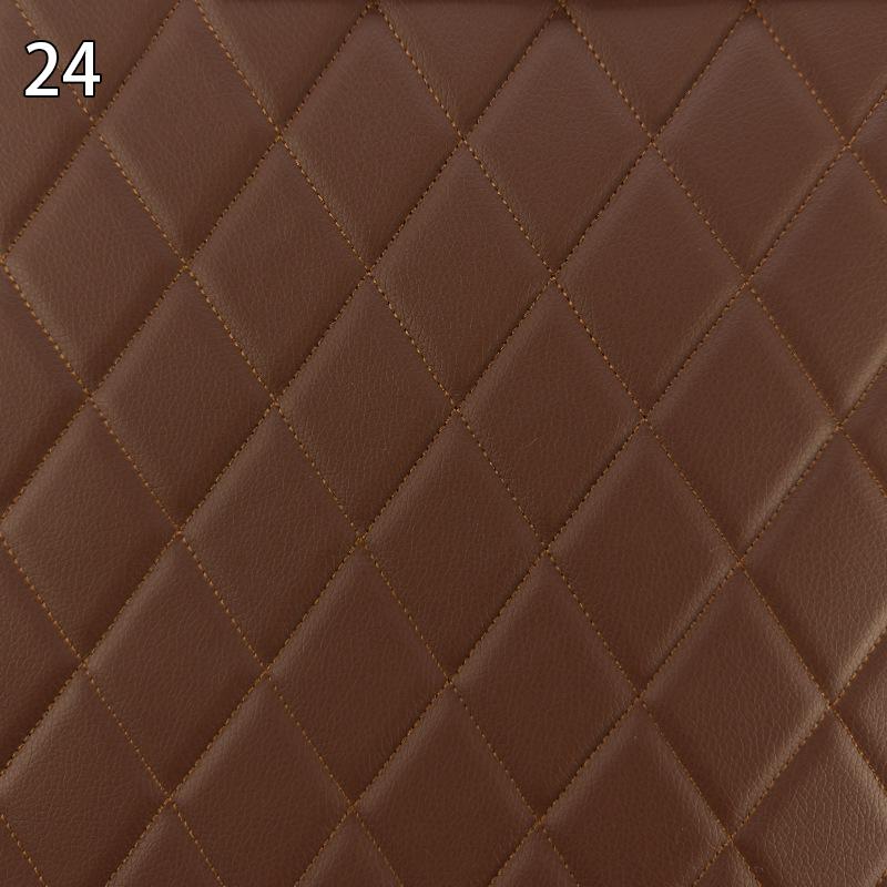 Thick Quilted Faux Leather Fabric Embroidery Upholstery Fabric Car Roof Bedside Leather Door Sponge Trim Decoration