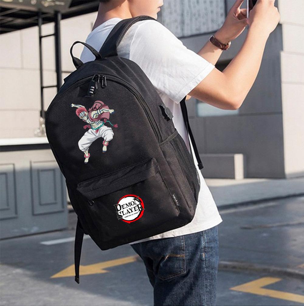 Anime Demon Slayer Printed Backpack for Teenager Student Bookbag Schoolbag Women Large Capacity Waterproof Travel Bag