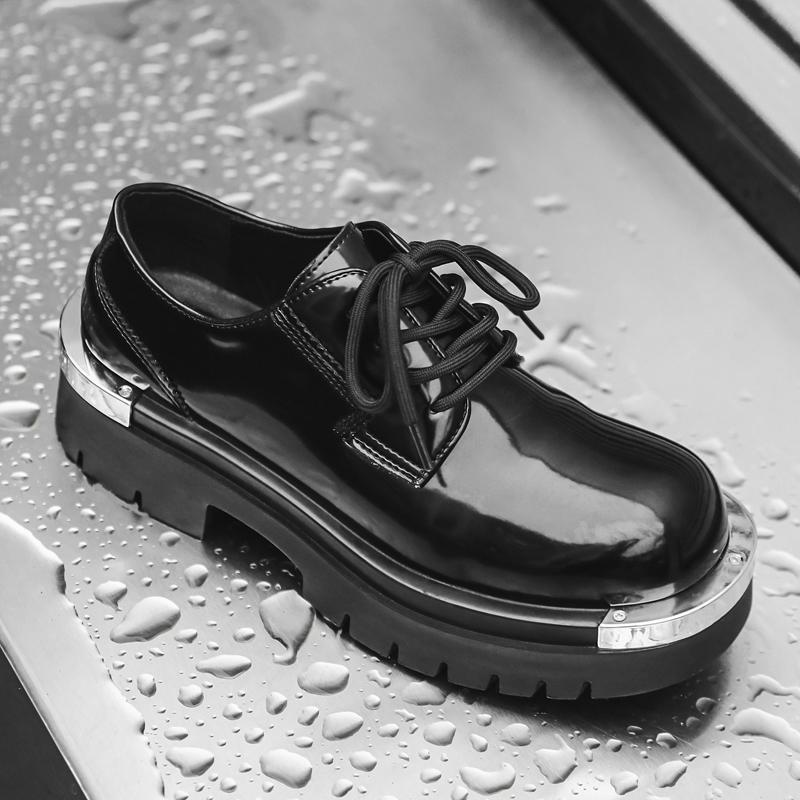 

Модная кожаная обувь для мужчин, платформа, натуральная кожа, обувь больших размеров, высокое качество, дизайнерская, формальная, на платформе, повседневная, уличная 44 чёрный