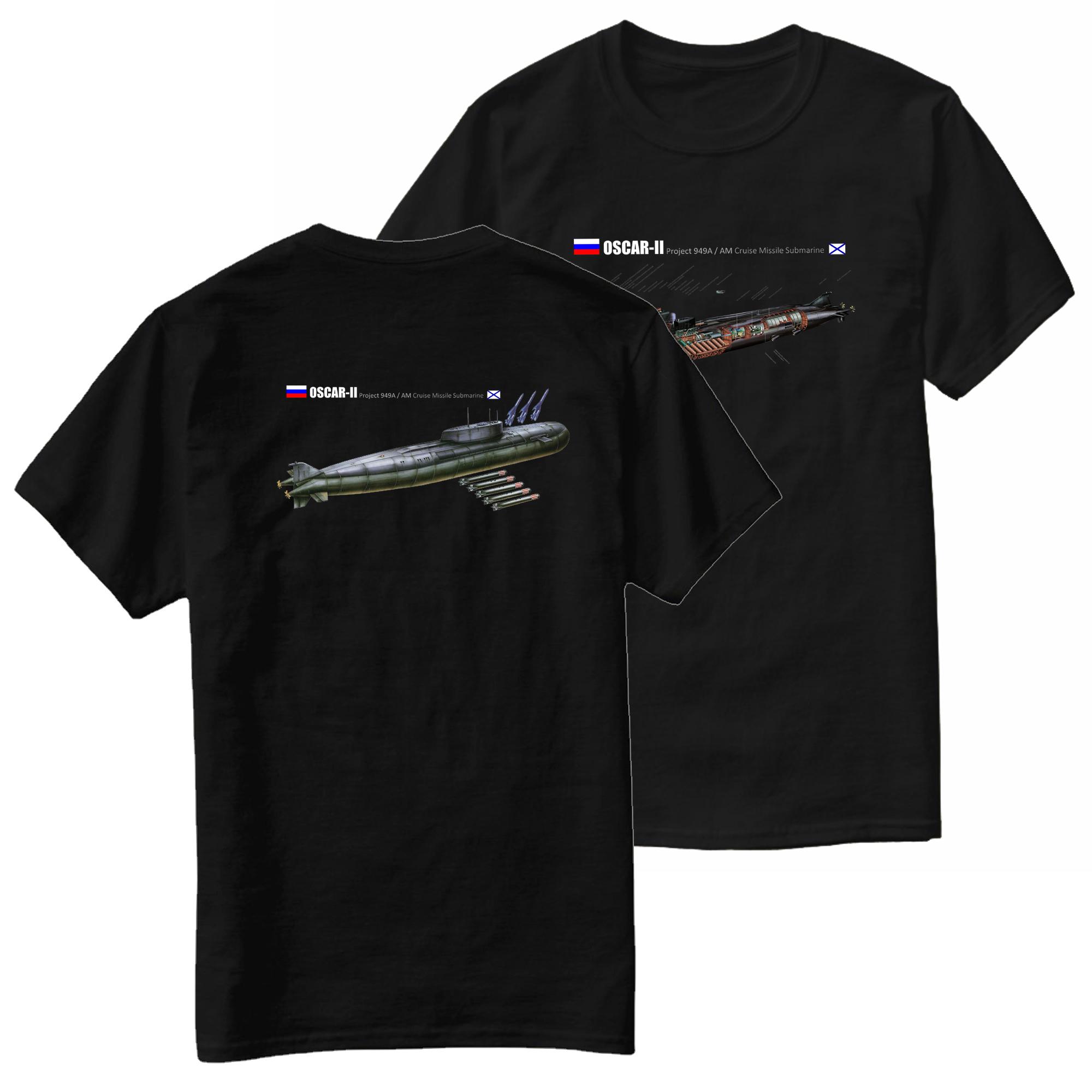 

Russian Naval Pr 949A SSGN Oscar II Cruise Missile Submarine TShirt 100 Cotton ONeck Summer Short Sleeve Casual Mens Tshirt S