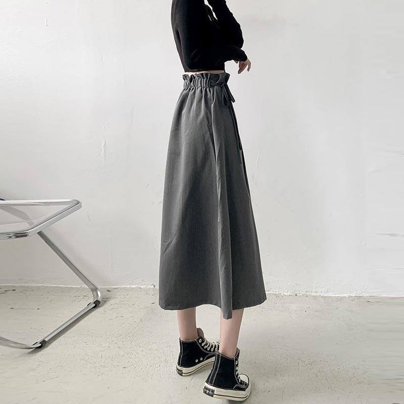 Юбка-бандаж средней длины для женщин весна-осень корейский стиль с высокой талией узкие — фото 4