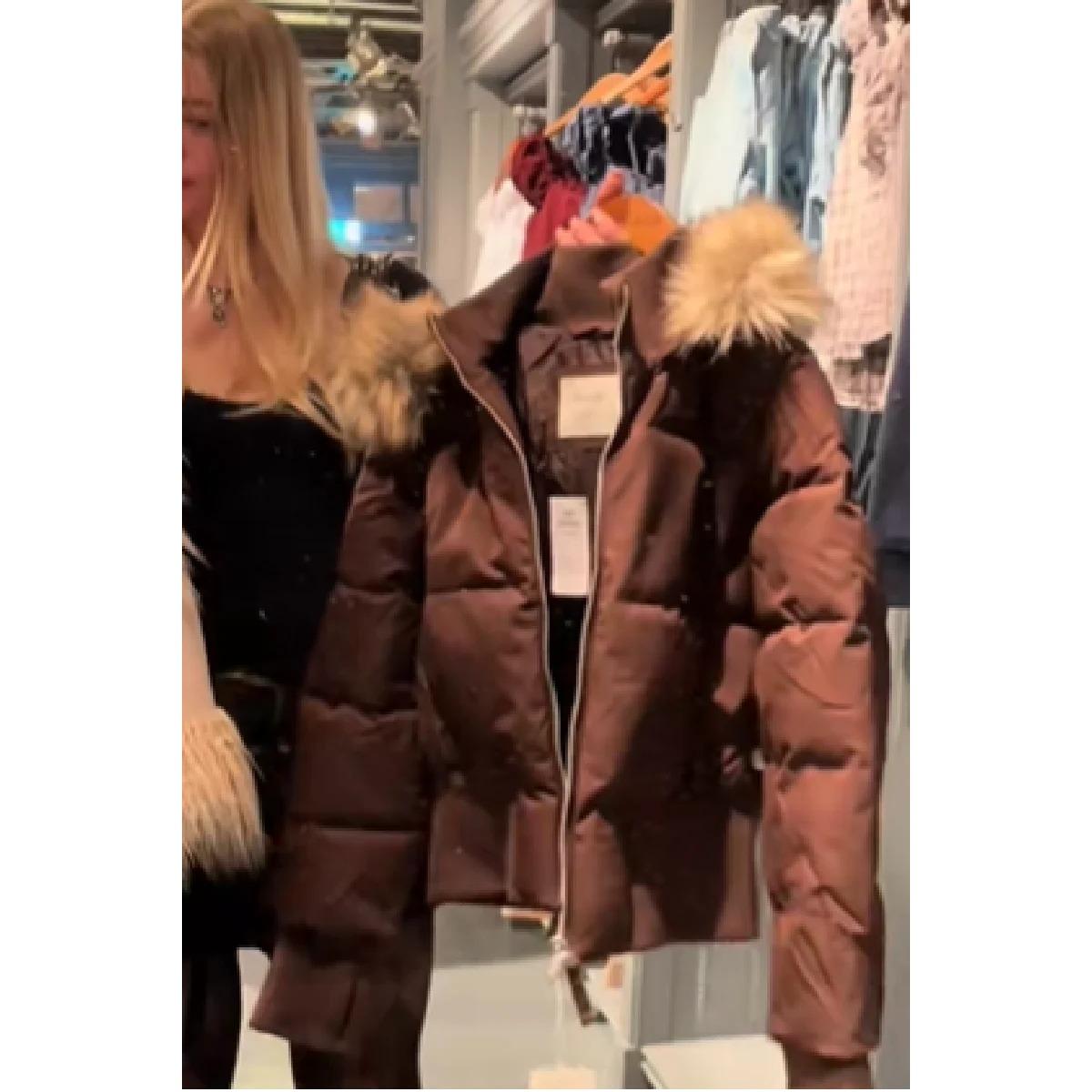 

2KWEIRD Chic Fur Collar Hooded Women s Cotton Jacket Solid Zipper Slim Waist Pocket Warm Thick Coat Winter Autumn Female Outerwear S коричневый