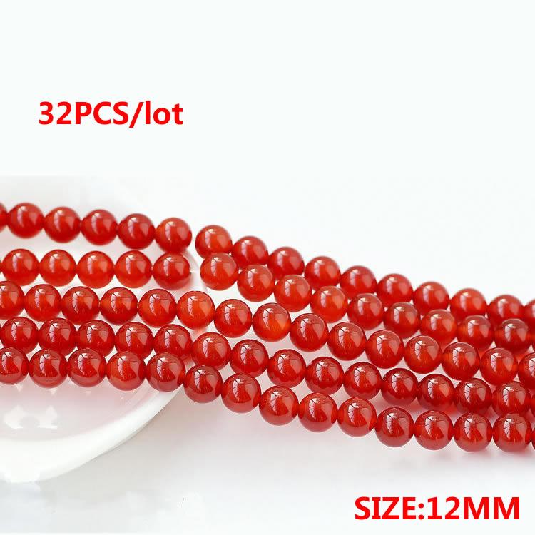 Red carnelian Natural Stone High quality Round Loose beads ball Smooth Onyx 4/6/8/10/12MM charm Jewelry bracelet Making DIY