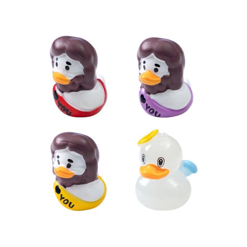 Jesus Loves You Duck Little Yellow Duck Figurine Decorative Accessories Mini Micro-landscape Ornaments