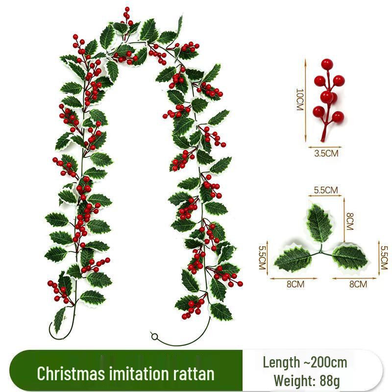 Red Berry Christmas Artificial Vine for Indoor Decoration and Photography Props