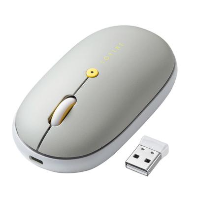 Sanwa Direct Wireless Mouse Bluetooth Wireless Thin Quiet Rechargeable Fast Charging Lightweight Portable Mouse Wireless Gray USB-A Type-C