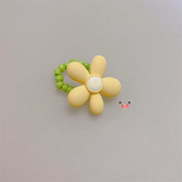 Korean Colorful Beaded Butterfly & Flower Ring for Girls