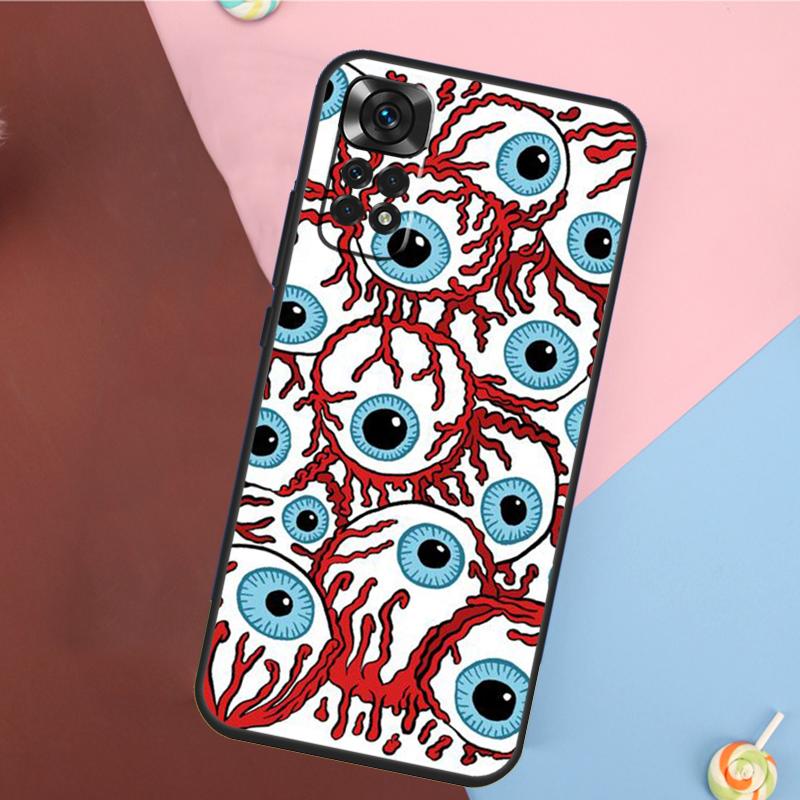 Crazy Eyeball Pattern Cover For Xiaomi Redmi Note 14 13 12 9 10 11 Pro 9S 10S 11S 12S Redmi 14C 10C 12C 13C Case