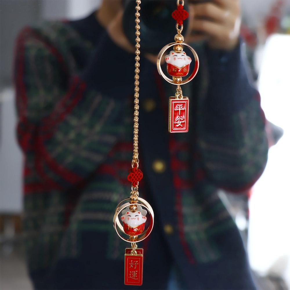 Ceramic Cat Lucky Cat Lucky Cat Fortune Cat Car Pendant Cat Car Hangings Decor Fortune Cat Interior