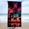 Tropical Coconut Tree Printed Beach Towel Lightweight and Foldable Printed Quick Drying Towel