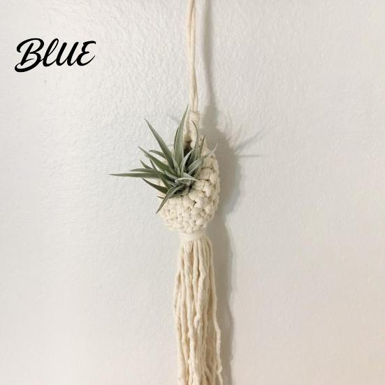Tapestry Hanging Basket Living Room Flower Planter Landscaping Cotton Pineapple Shape Macrame for Net Bag