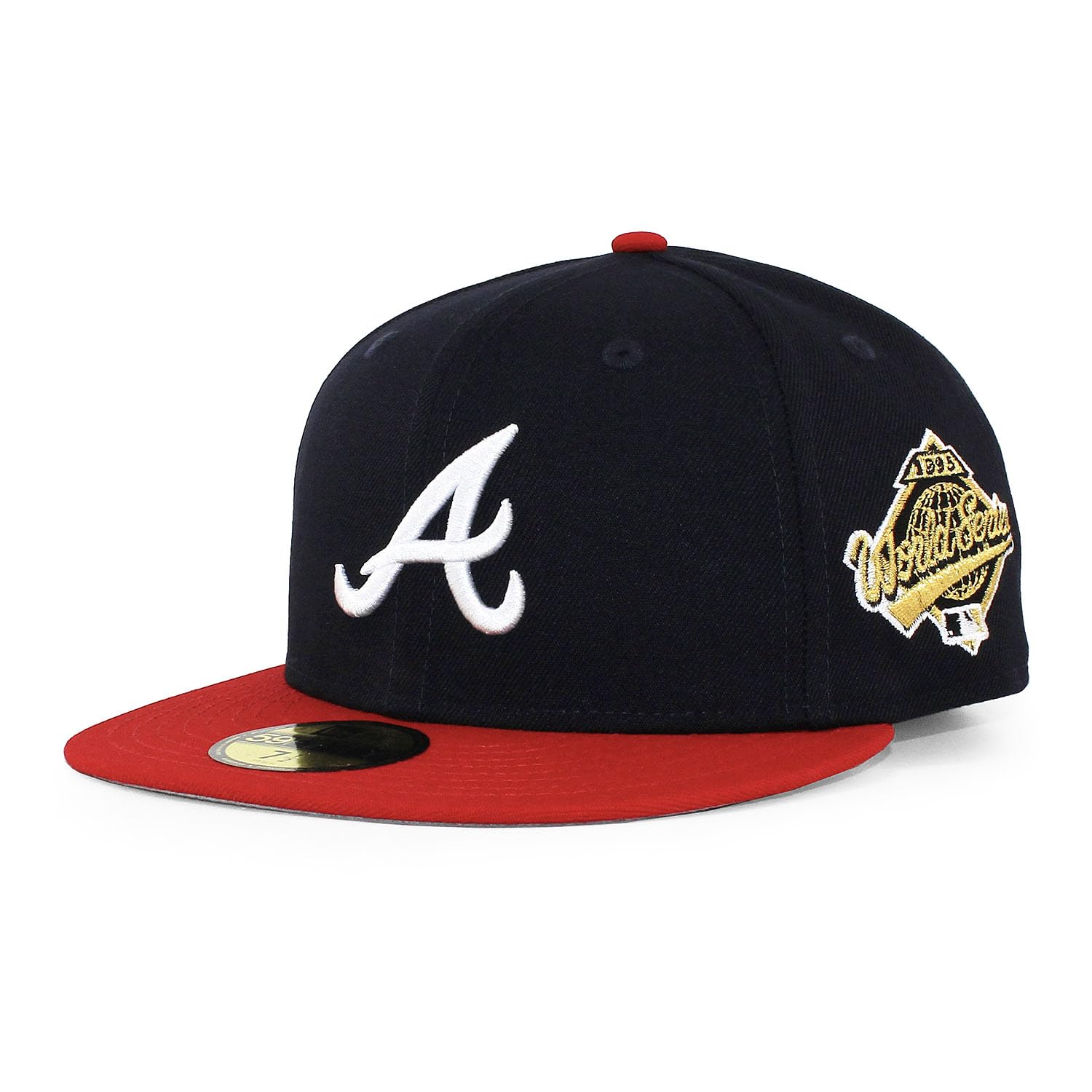 New Era 59FIFTY Atlanta Braves MLB 1995 World Series Game Fitted Size World Series Side Patch Cap, Navy, 8, 5950, [Used]