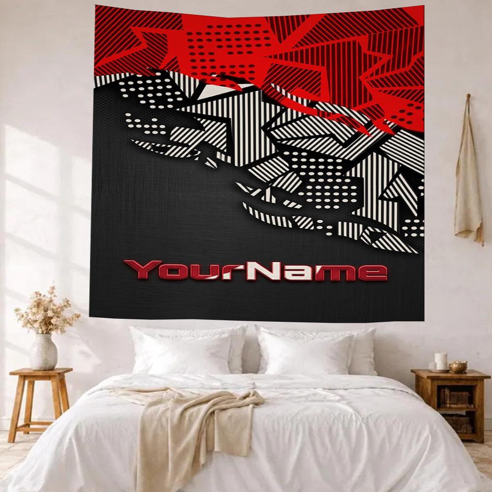 Ethnic Tribal Patterns Custom Your Name Wall Decor Tapestry Art For Pet Memorial Birthdaywedding Party Backdrop Family Gift