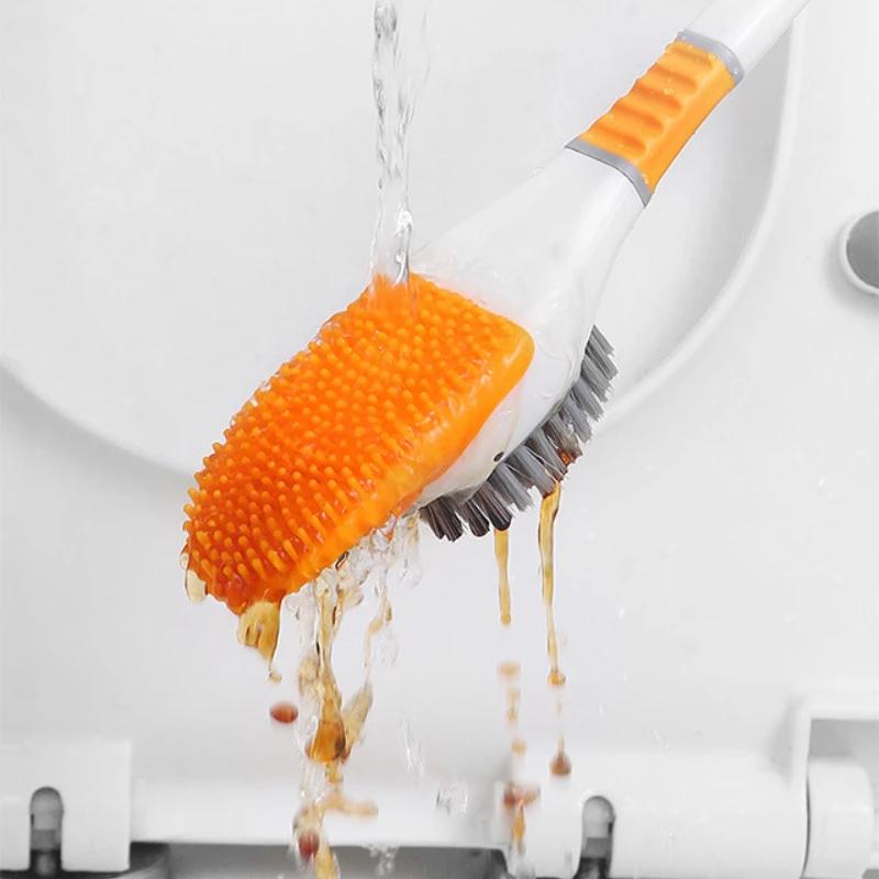 Toilet Brush Silicone Brush No Punching Toilet Cleaning Toilet Wall Hanging Cleaning Bathroom Accessories Toilet Set Accessories