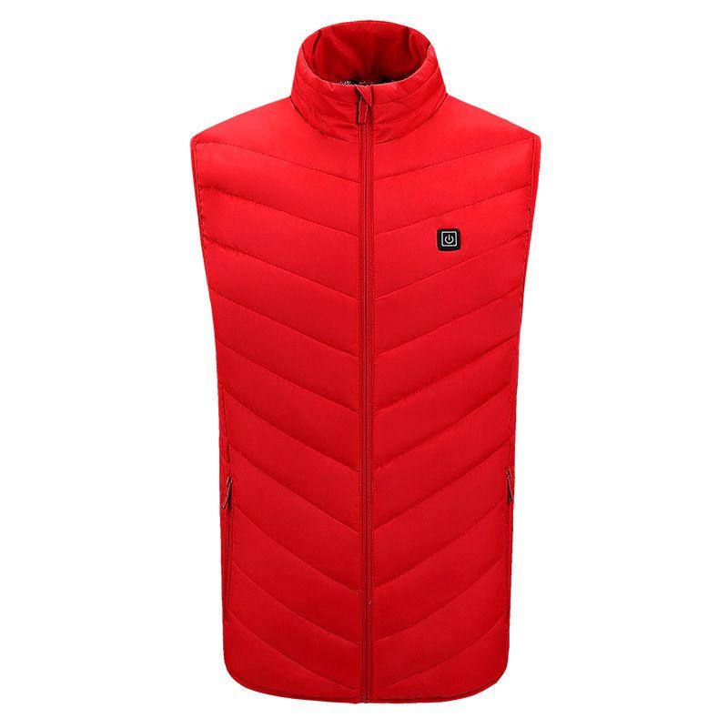 

Electric Women Mens Vest Heated Cloth Jacket Usb Warm Up Heating Pad Body Warmer Tag XL=US S червоний
