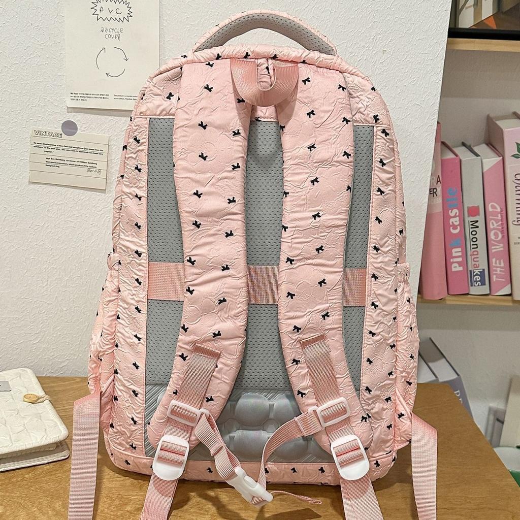 Schoolbag High-value Schoolbag Female Korean Version Japanese Versatile Polka Dot Printed Backpack Junior High School High School College Student 