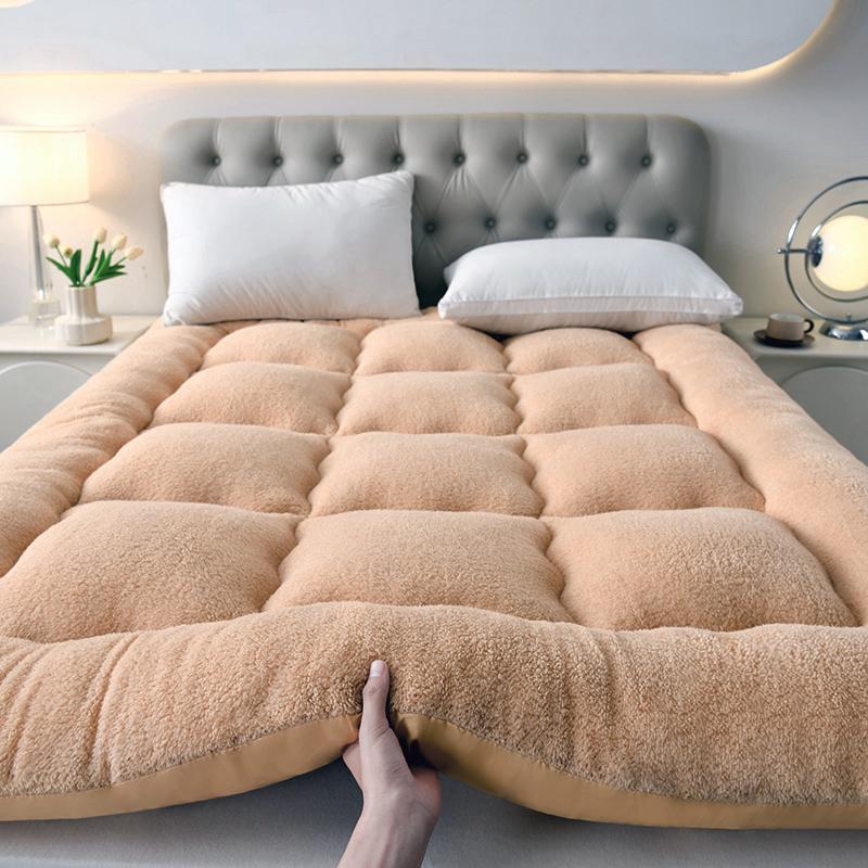 Soft Fluffy Autumn Warm Winter Mattress Pad Queen Thick Plush Mattress Toppers Warmth Single Double Bed Pads Car Sleep Mat Camp