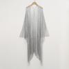 Fashion Tassel Patchwork Women Tulle Shawl V-Neck Cardigans Shining Summer Scarf Hollow Wedding Bridal Shawl Party