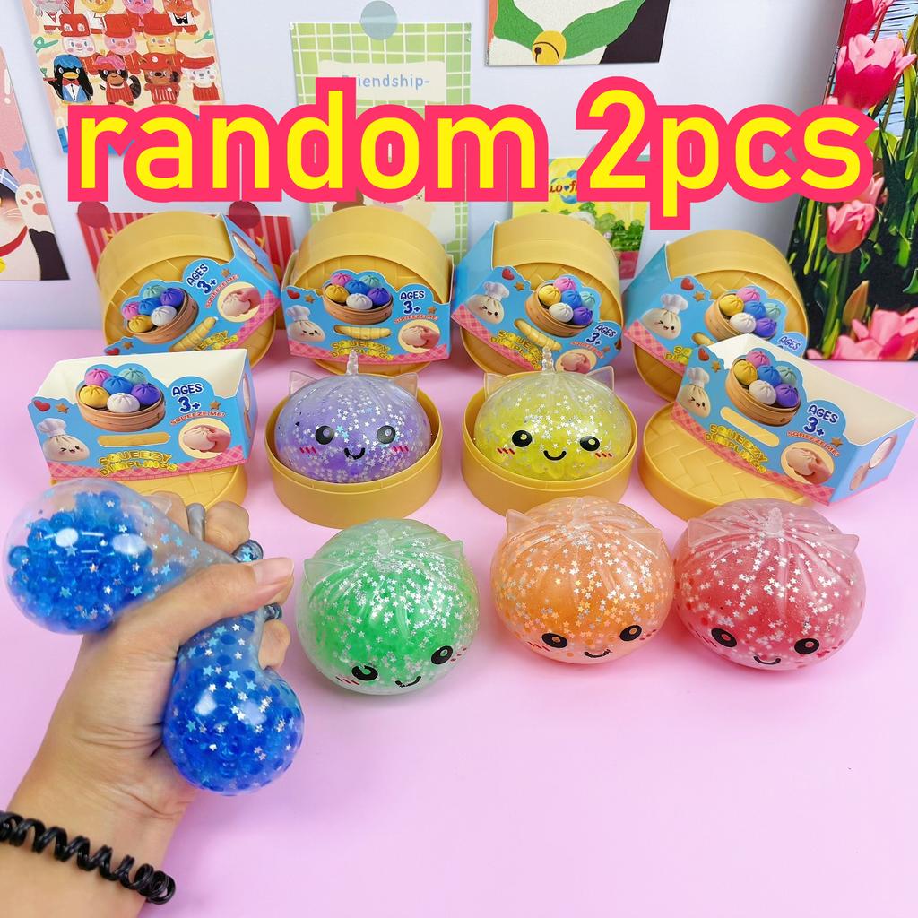 Einhorn Edition Regenbogen Perlen Knödel Squishy Knetspielzeug Bunt Perlengefülltes Knet-Stressabbau-Spielzeug mit Bambus-Dampfkorb-Hülle