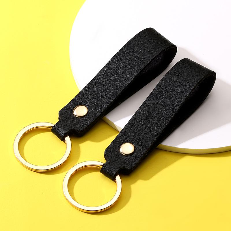 

Personalized PU Leather Minimalist Keychain Pendant - Elegant Bag & Car Accessory чёрный