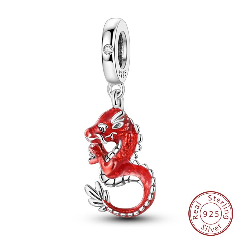 New Year Series Copper Lucky Cat God Of Wealth Lion Dance Koi Fish Charms Beads 3Mm Diy Jewelry Gifts