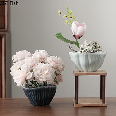 Lotus Flower Shape Ceramic Vase Desk Decoration Hydroponics Vases Decorative Flowers Pots Flower Arrangement Modern Home Decor