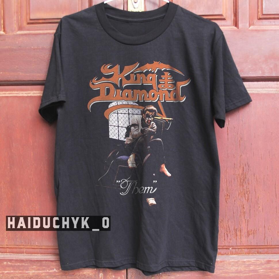 King Diamond Them Rock Band (orange logo) Unisex Black T-shirt Size S-5XL XXXL