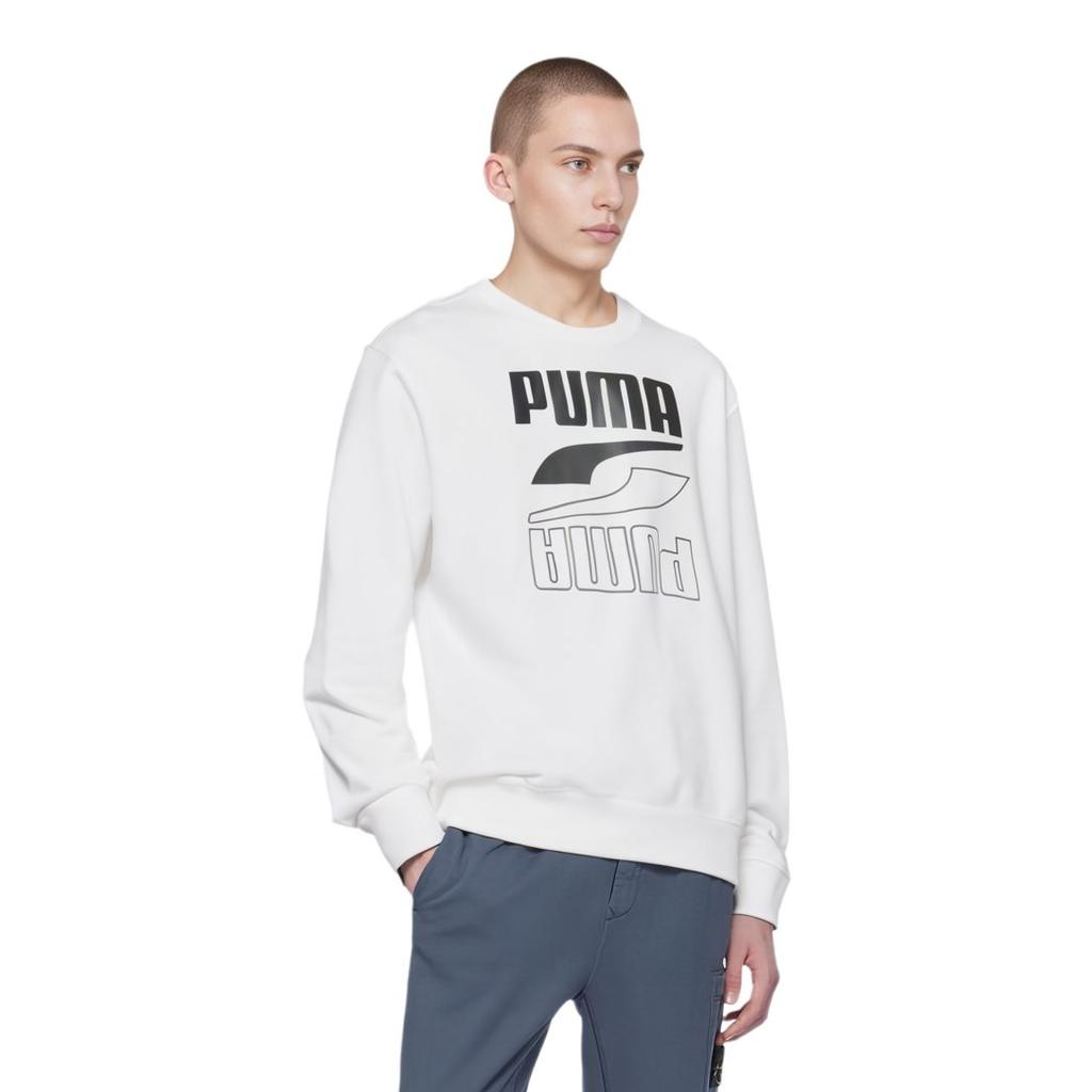 Puma Sweatshirts Herren Weiß Rundhalsausschnitt Moderat Regular 585272-02
