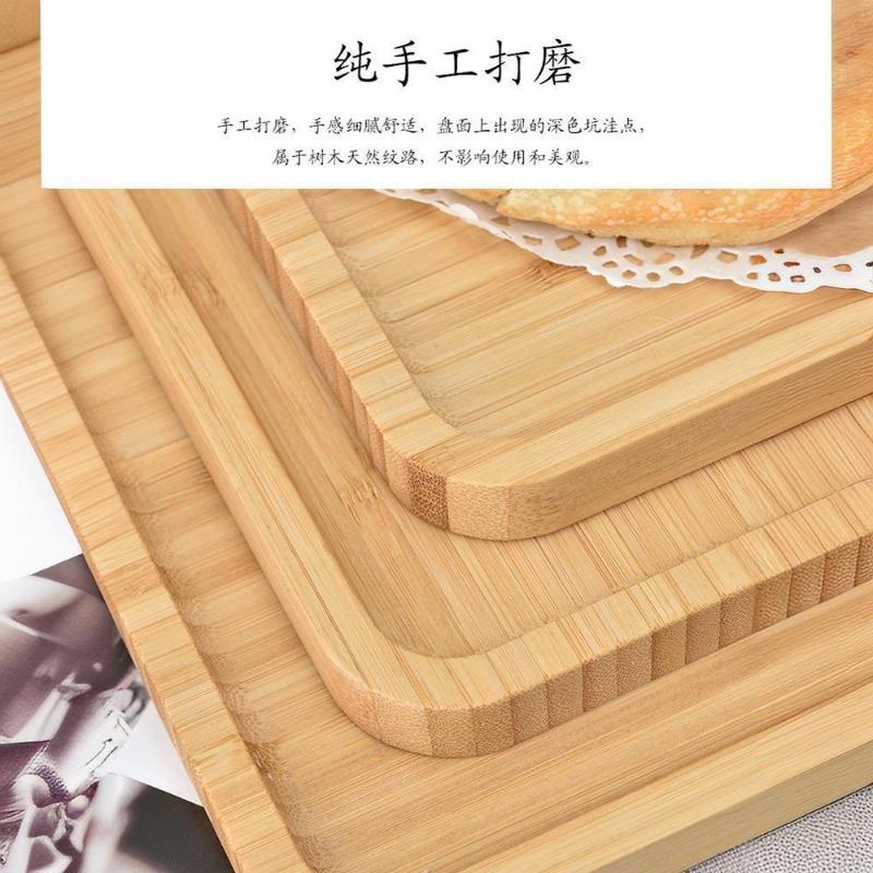 Simple Japanese Bamboo Tea Tray Kitchen Storage Serving Trays Home Hotel Platter Plate for Dessert Breakfast Coffee Food