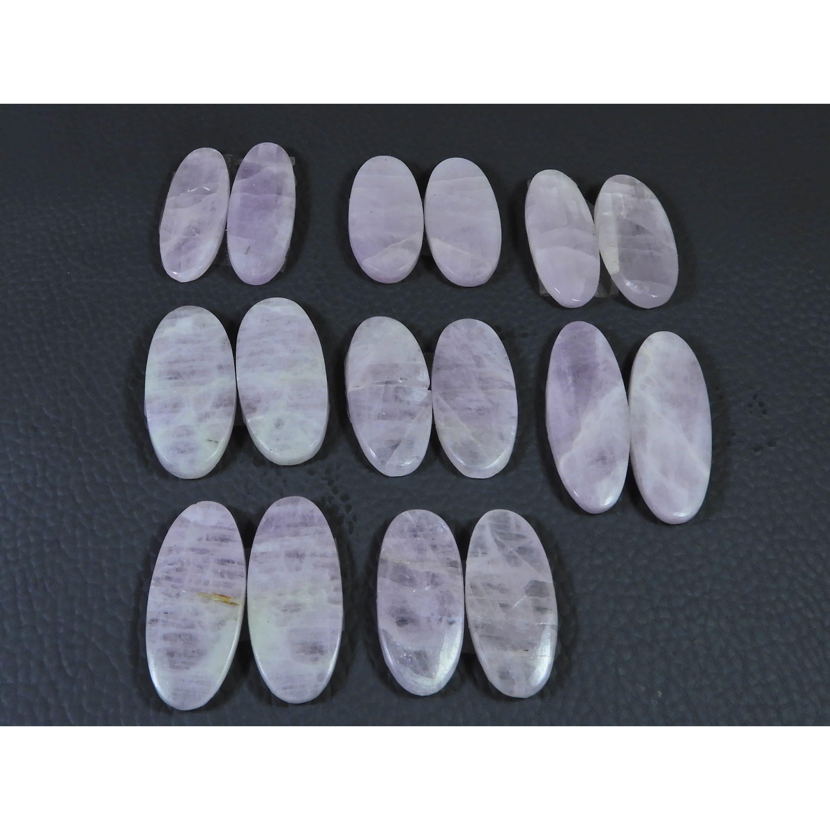 

245Cts. Натуральный розовый кунцит, парный набор, овальный кабошон, драгоценный камень, лот из 8 пар C-393