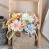 1Pc Artificial Flowers Dahlia Little Roses Combination Wedding Bridal Bouquet Festival Wreath Home Floral Arrangement Room Decor
